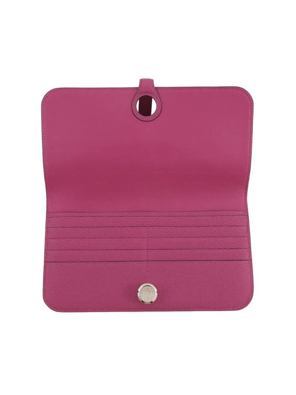 Hermes Wallet Dogon Long Rosepurple Silver Togo